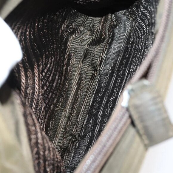 PRADA Hand Bag Nylon 2 Set Gray Brown Auth - Picture 8 of 16